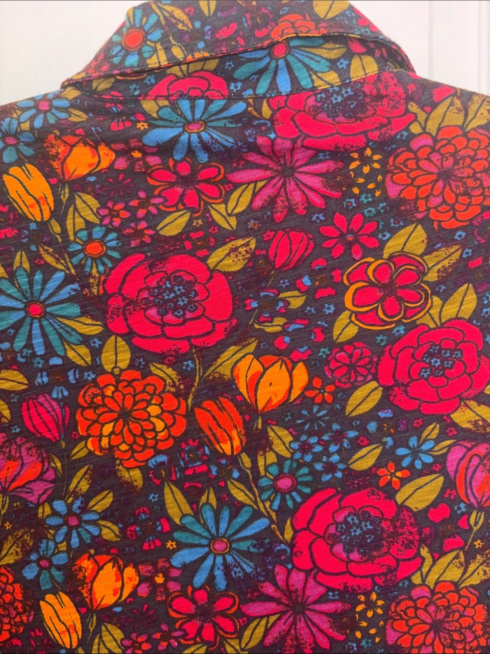 NATURAL LIFE MULTICOLORED FLORAL COTTON BUTTON DOWN DRESS DRAW STRING INSIDE NWT - Picture 3 of 10